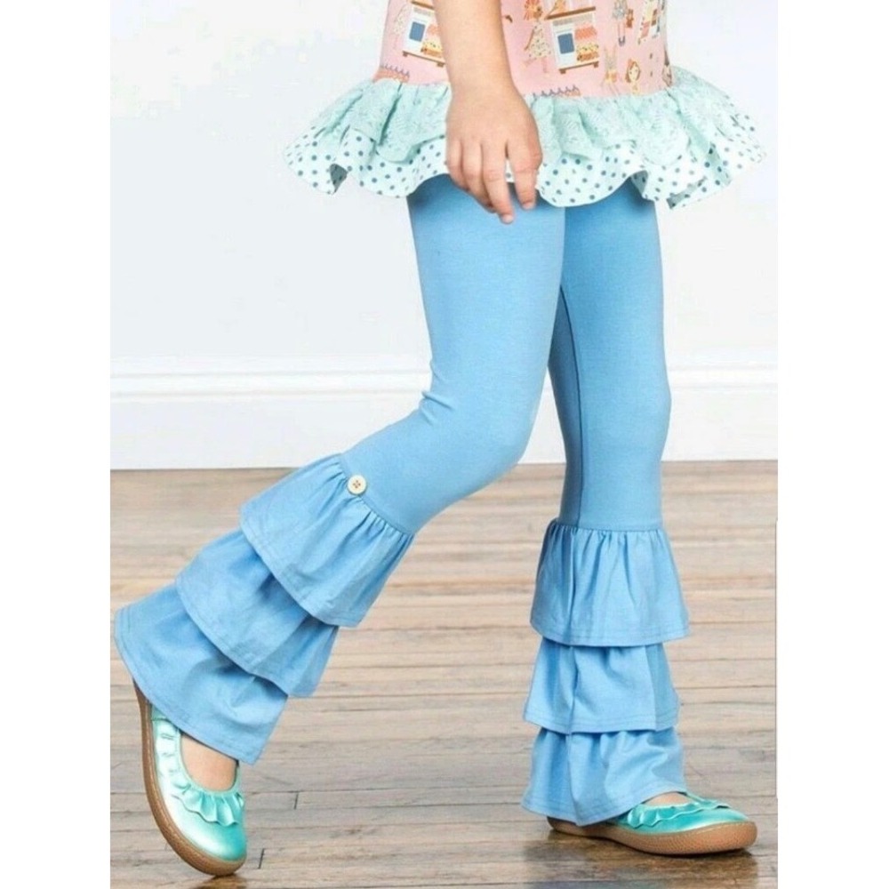 Matilda Jane Always A Performer Bennys Leggings Blue Size 6 Pants Ruffle Bell